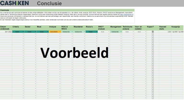 Aandelen Analyse Tool Conclusies