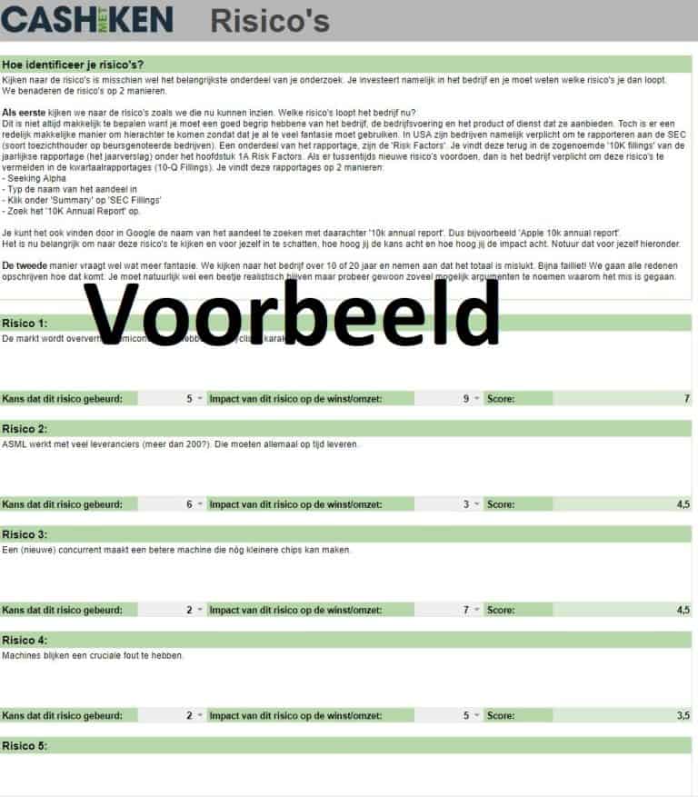 Aandelen Analyse Tool Risicos